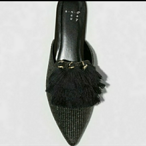 Tassels Backless Slip on Mules Slides - Picture 3 of 3